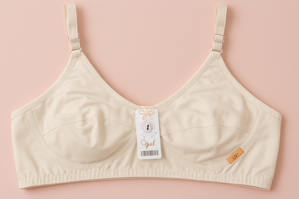 Jersey Soft Fabric Non-Padded Bra for Women – Plain Comfortable & Lightweight Everyday Wear Lingerie in Beige