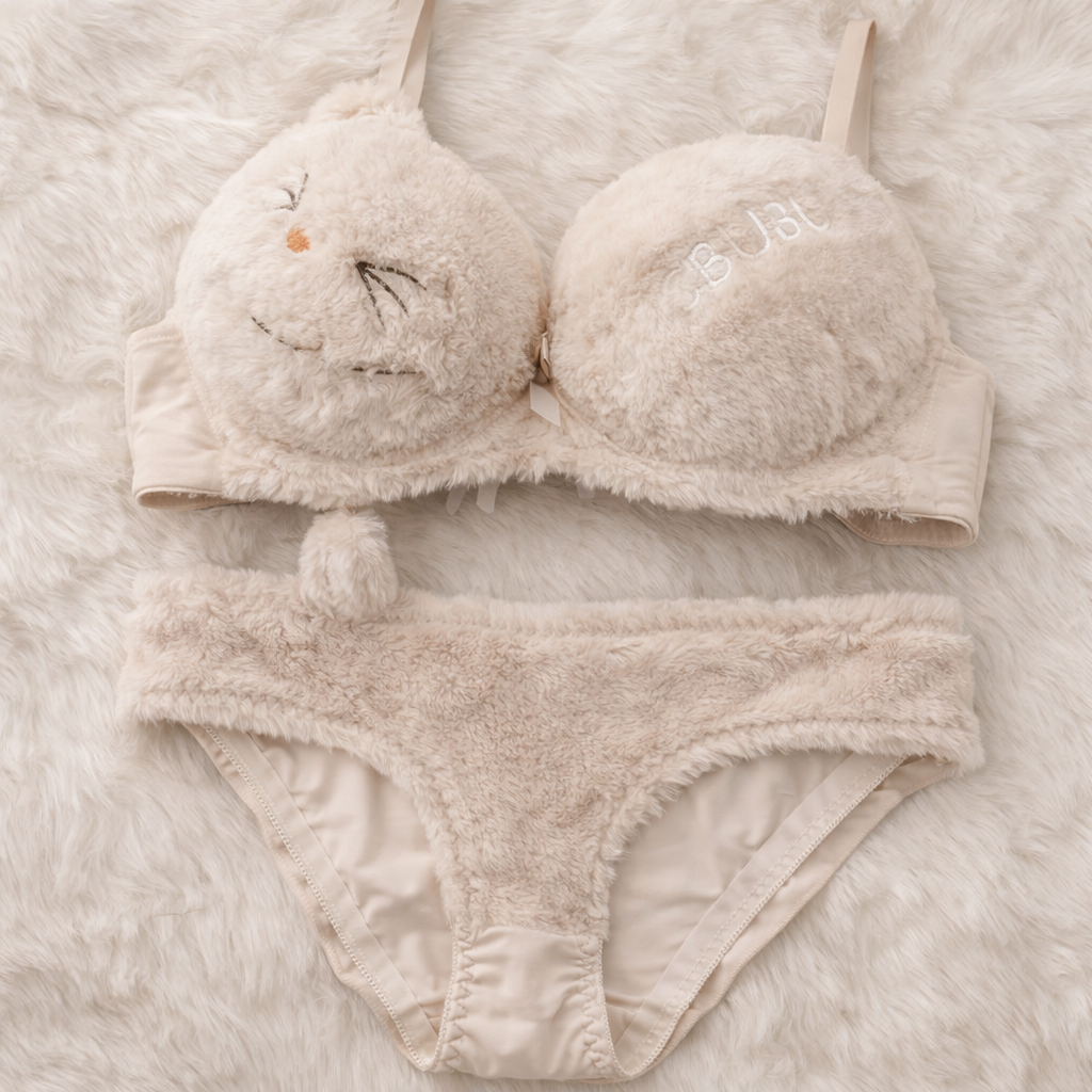 Fur Style Double Padded Woolen Sexy Bikini Set