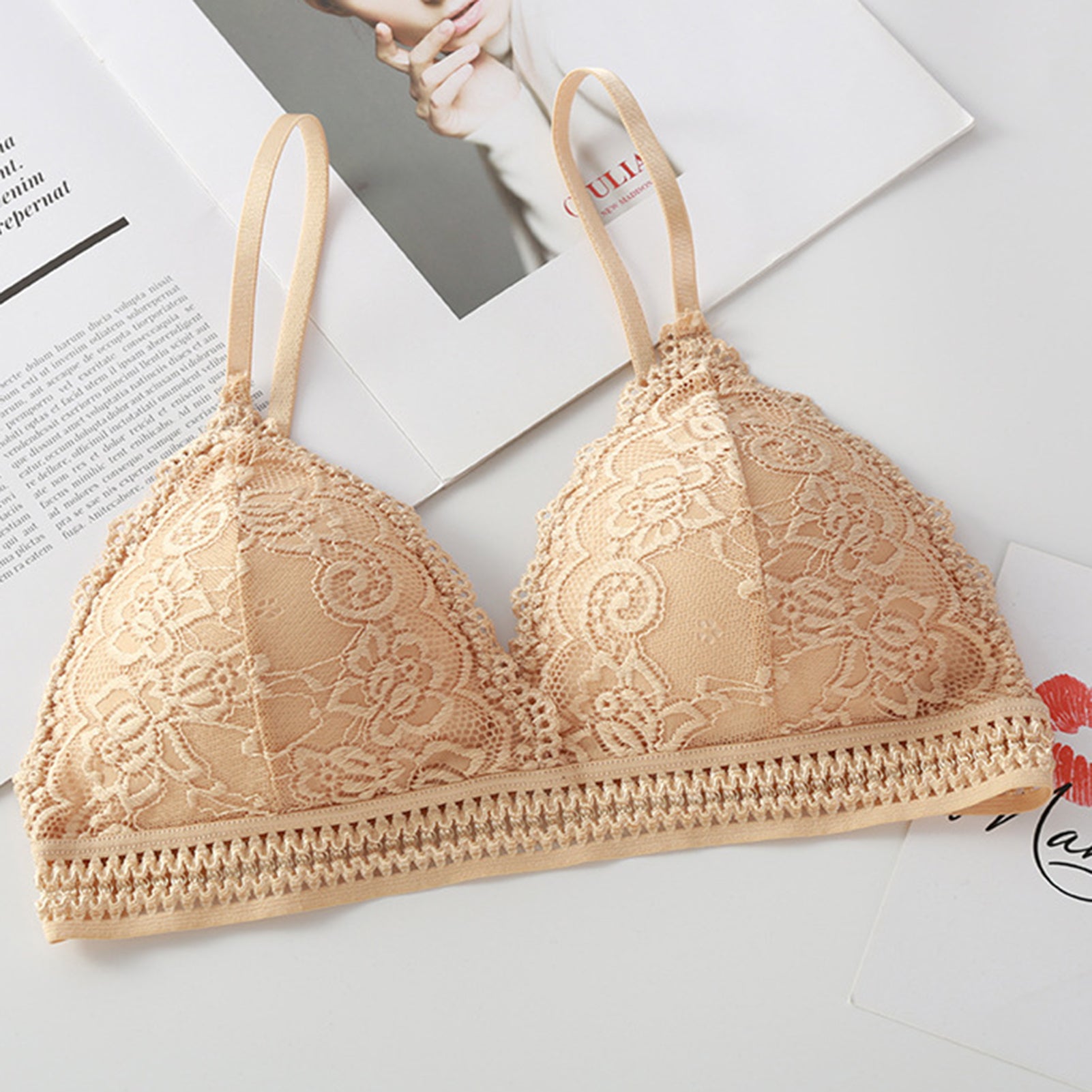 Deep V Lace Bra - Apparel Product Designed For Undergarment Wear And Daily Comfort Routine - Free Size