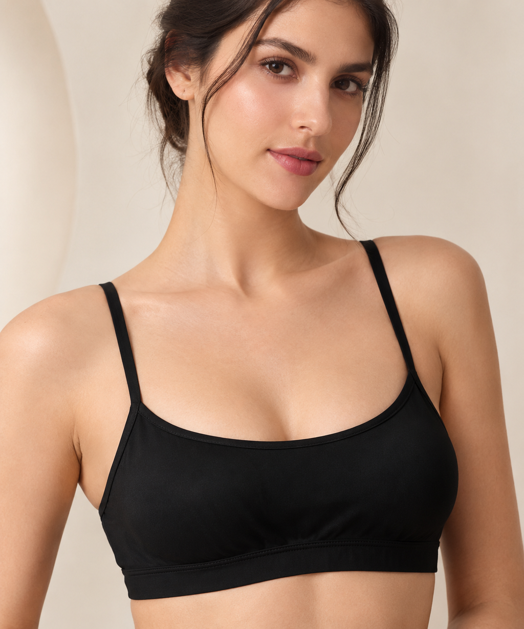 Teenagers’ Malai Non-Padded Bra – Soft, Lightweight & Comfortable Everyday Wear Lingerie, Plain Design in Black