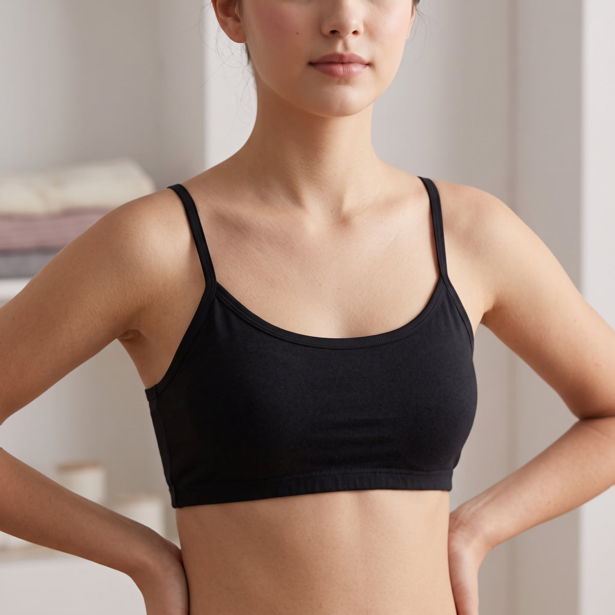 Teen Girls Soft And Comfortable Padded Cotton Sports Bra - Apparel Accessory Designed For Daily Comfort And Support Maintenance Routine (Free Size)