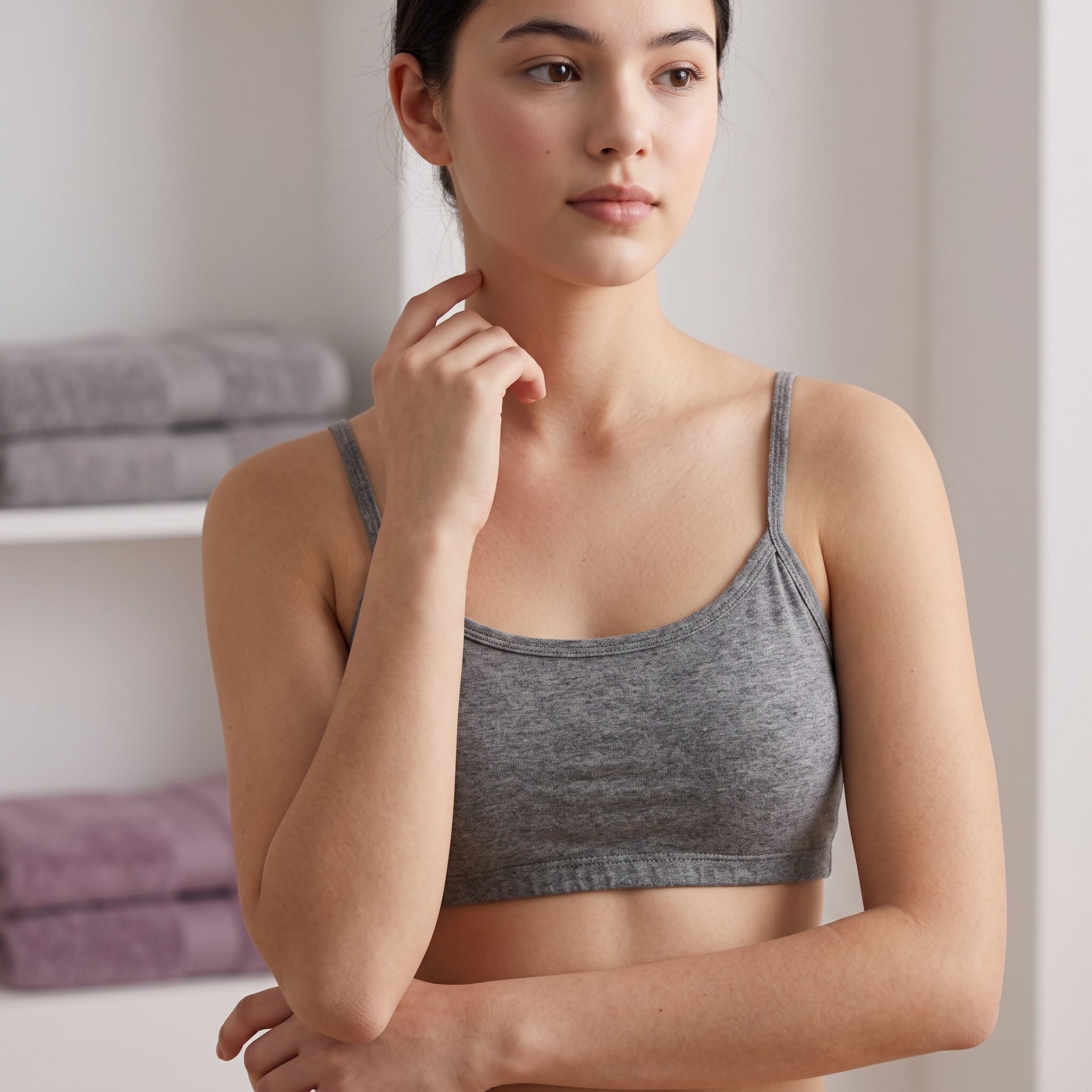 Teen Girls Soft And Comfortable Padded Cotton Sports Bra - Apparel Accessory Designed For Daily Comfort And Support Maintenance Routine (Free Size)