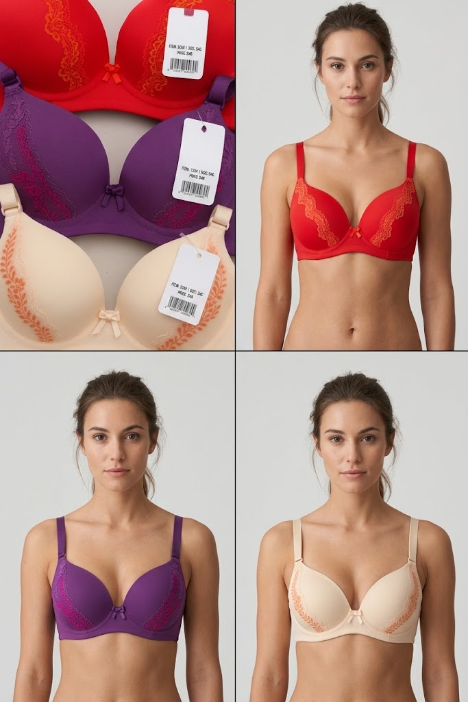 Silk Embroidered Padded Bra for Women – Luxury Undergarment with Soft Silk Fabric, Stylish Embroidery, Comfortable Fit & Everyday Support